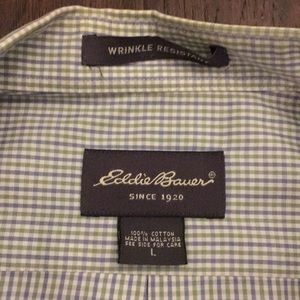 Eddie Bauer Green and Blue Button Down Shirt